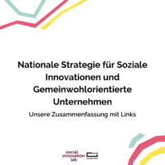 Nationale Strategie für Soziale Innovationen und Gemeinwohlorientierte Unternehmen